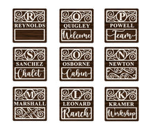 Custom Last Name Sign – Interchangeable Icons – Personalized Family Name Wall Décor – Seasonal Holiday Wood Sign