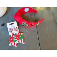 Red and Green Christmas Ornament Beaded Handmade Headband - OBX Prep