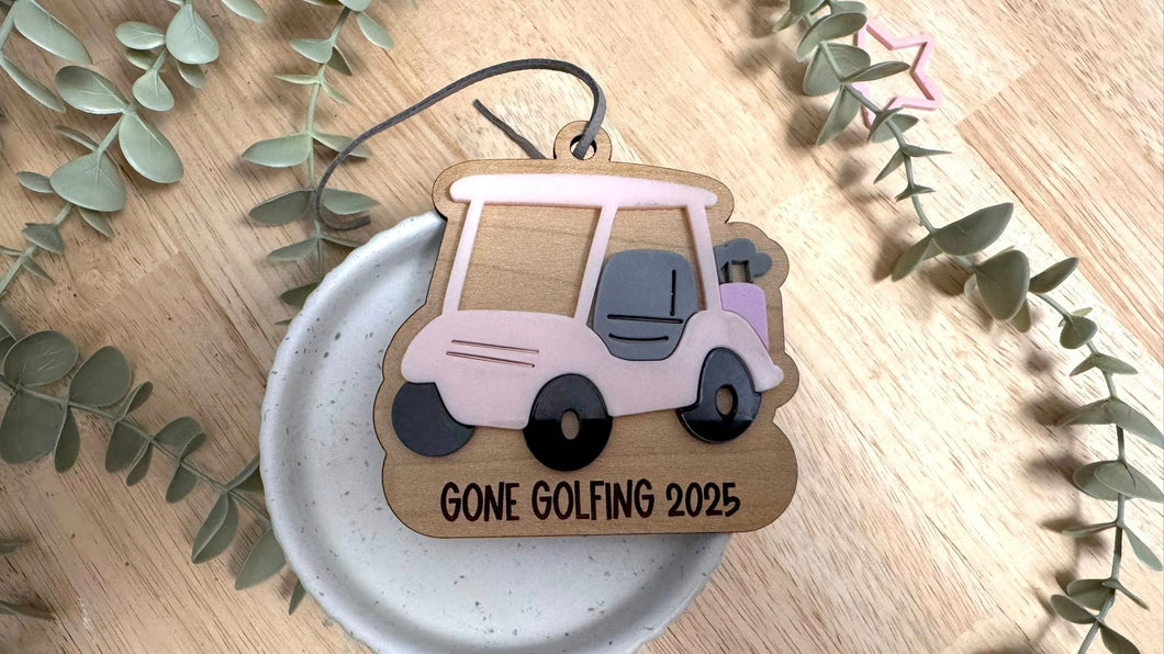 OBX Prep Hand-Painted Golf Cart Christmas Ornament & Car Charm