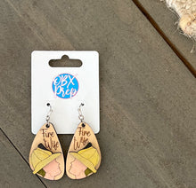 Fire Wife Earrings – Hand-Painted Birch Firefighter Jewelry, OBX Handmade Gift for Her, Hook Closure, Lead & Nickel Compliant