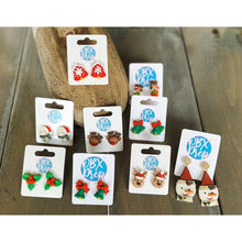 Christmas Green Bell Polymer Clay Stud Earrings - OBX Prep