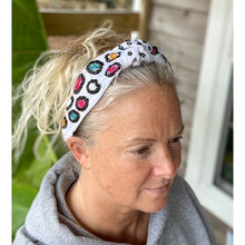 Bright Leopard Top Knot Seed Beaded Headband WS Doorbuster