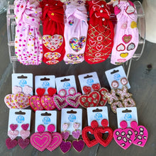 Valentine's Day Sequin Hearts Top Knot Pink Headband