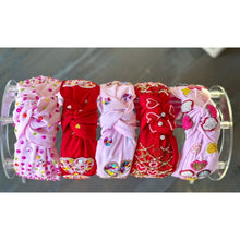 Valentine's Day Sequin Hearts Top Knot Pink Headband