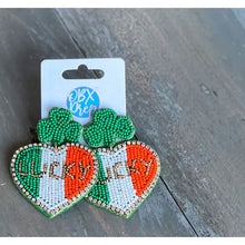 Clover St. Patrick's Day Lucky Seed Beaded Drop Earrings