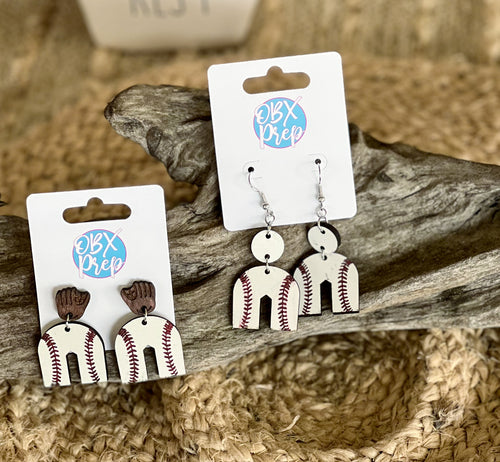 Baseball Arch Dangle Earrings