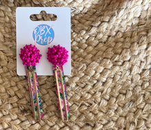 Preppy Roses Leather Dangle Earrings