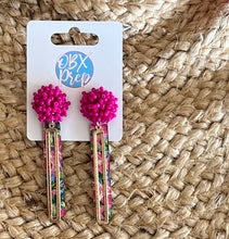 Preppy Roses Leather Dangle Earrings