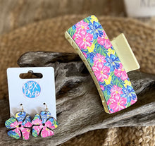Tropical Bloom Leather Earrings – Handmade in the OBX