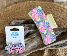 Tropical Bloom Leather Earrings – Handmade in the OBX
