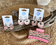 Strawberries on the Vine Plump Hoop Earrings with Pearl Stud – Handmade in OBX