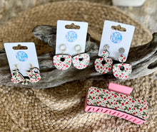 Strawberries on the Vine Plump Hoop Earrings with Pearl Stud – Handmade in OBX