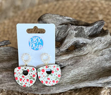 Strawberries on the Vine Plump Hoop Earrings with Pearl Stud – Handmade in OBX
