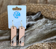 Coastal Seashell Dangle Earrings – Hand Painted OBX Style for Beach Lovers
