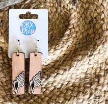 Coastal Seashell Dangle Earrings – Hand Painted OBX Style for Beach Lovers