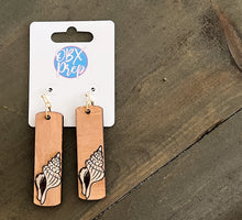 Coastal Seashell Dangle Earrings – Hand Painted OBX Style for Beach Lovers