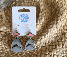 Shark & Fish Hand Painted Dangle Earrings – Handmade Coastal Charm