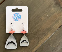Shark & Fish Hand Painted Dangle Earrings – Handmade Coastal Charm