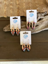 Hand Painted Patriotic Red, White & Blue Wood Earrings – Made in OBX