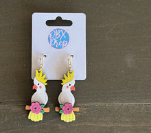 Hand-Painted Cockatoo Tropical Earrings – OBX Exclusive