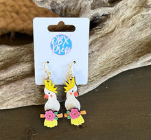 Hand-Painted Cockatoo Tropical Earrings – OBX Exclusive