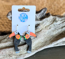 Tropical Toucan Hand-Painted Birch Wood Earrings – OBX Prep Exclusive