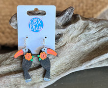 Tropical Toucan Hand-Painted Birch Wood Earrings – OBX Prep Exclusive