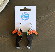 Tropical Toucan Hand-Painted Birch Wood Earrings – OBX Prep Exclusive