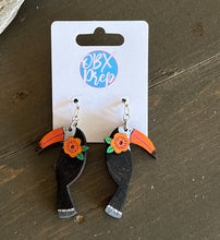 Tropical Toucan Hand-Painted Birch Wood Earrings – OBX Prep Exclusive
