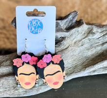 Frida Kahlo Hand-Painted Birch Wood Earrings – OBX Prep Exclusive