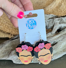 Frida Kahlo Hand-Painted Birch Wood Earrings – OBX Prep Exclusive