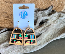 Hand-Painted Bookshelf Birch Earrings – OBX Made