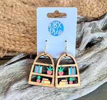 Hand-Painted Bookshelf Birch Earrings – OBX Made