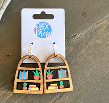 Hand-Painted Bookshelf Birch Earrings – OBX Made