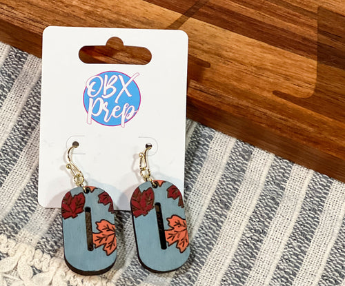 🍂 Hand-Painted Autumn Leaf Earrings – OBX Handmade