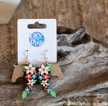 Corolla Pony-Inspired Horse Head Earrings – Hand-Painted Birch Wood with Floral Mane – OBX Handmade Dangle Earrings
