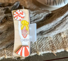 Custom Cheerleader Hair Claw – Hand Painted Birch Wood