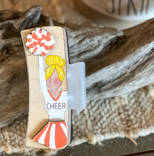 Custom Cheerleader Hair Claw – Hand Painted Birch Wood