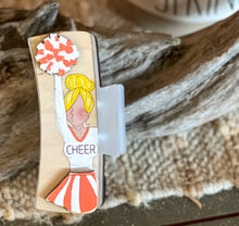 Custom Cheerleader Hair Claw – Hand Painted Birch Wood