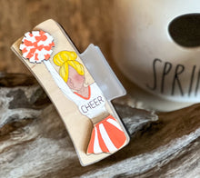 Custom Cheerleader Hair Claw – Hand Painted Birch Wood
