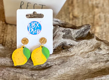 Hand-Painted Lemon Drop Earrings | Birch Wood | Resort Preppy Style
