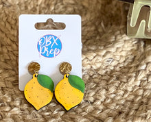Hand-Painted Lemon Drop Earrings | Birch Wood | Resort Preppy Style