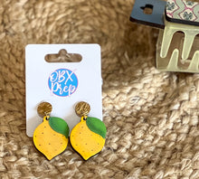 Hand-Painted Lemon Drop Earrings | Birch Wood | Resort Preppy Style