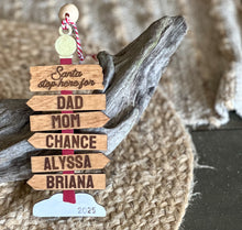 Custom Hand-Painted Family Road Sign Christmas Ornament – Personalized North Pole Style