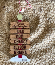 Custom Hand-Painted Family Road Sign Christmas Ornament – Personalized North Pole Style