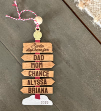 Custom Hand-Painted Family Road Sign Christmas Ornament – Personalized North Pole Style