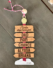 Custom Hand-Painted Family Road Sign Christmas Ornament – Personalized North Pole Style