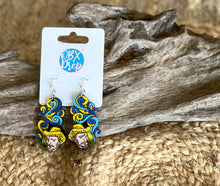 Starry Night Van Gogh Face Hand-Painted Birch Earrings – Handmade in the OBX