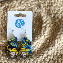 Starry Night Van Gogh Face Hand-Painted Birch Earrings – Handmade in the OBX