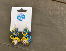 Starry Night Van Gogh Face Hand-Painted Birch Earrings – Handmade in the OBX